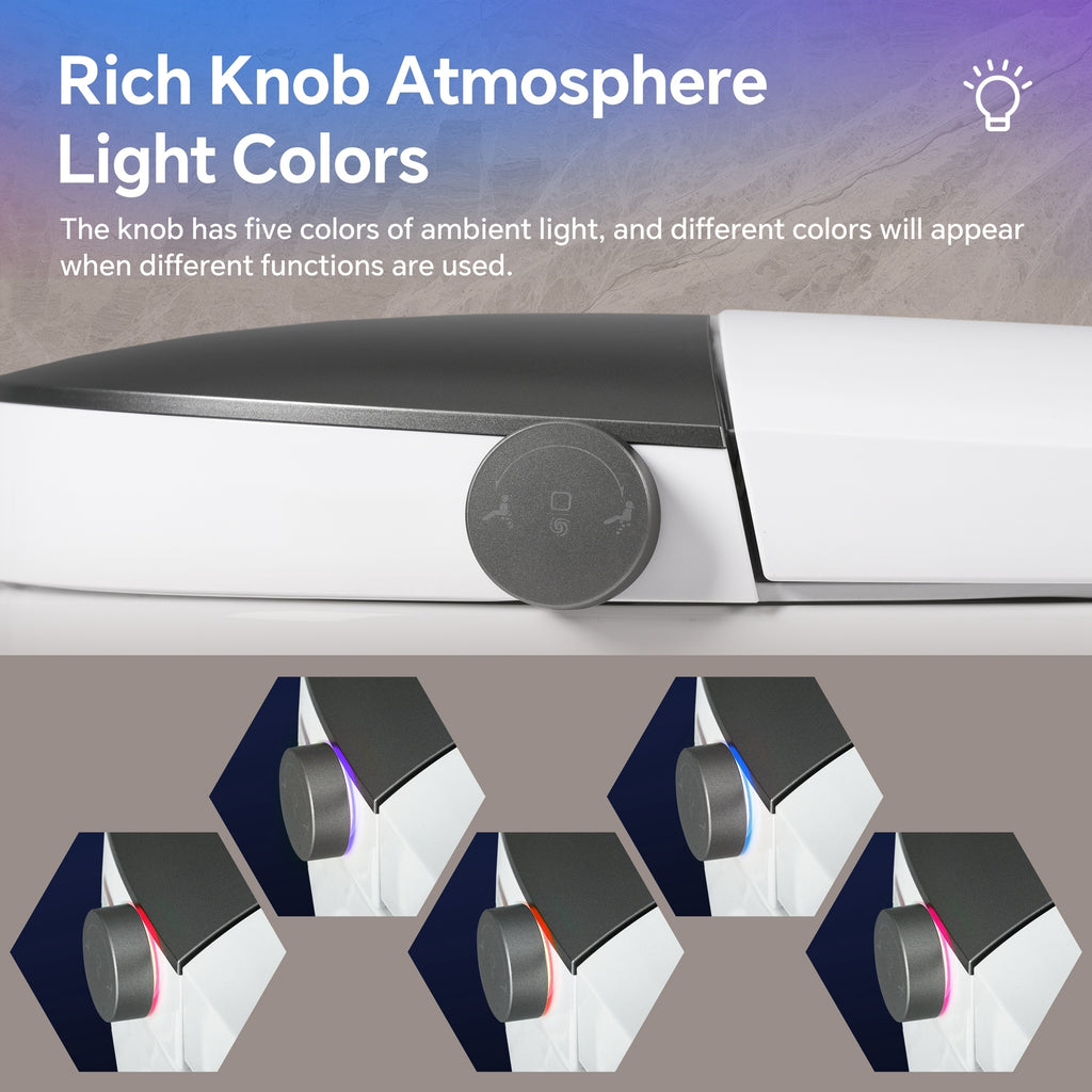 KZG elongated smart toilet with bidet, heated seat, and night light in white ceramic — image 7