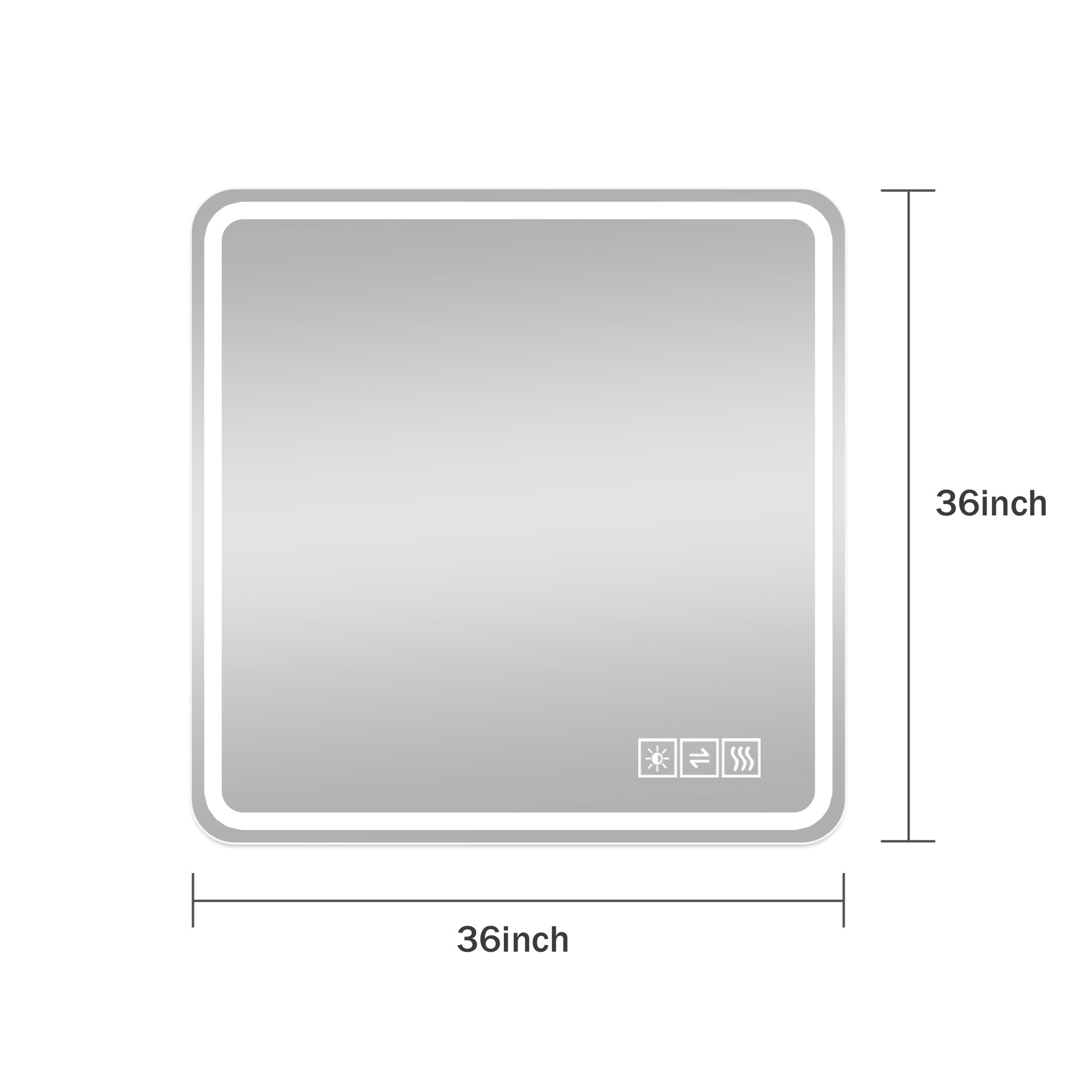 KZG 36-inch LED bathroom mirror with anti-fog silver glass and tri-color lighting — image 3