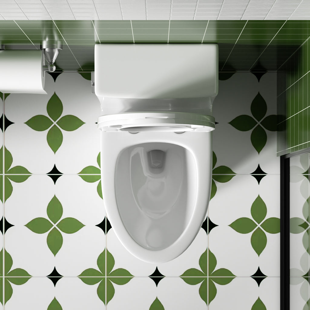 KZG gloss white elongated one-piece toilet with ADA comfort height — image 6