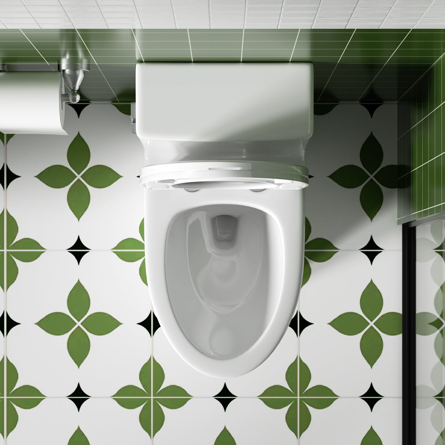 KZG gloss white elongated one-piece toilet with ADA comfort height — image 6