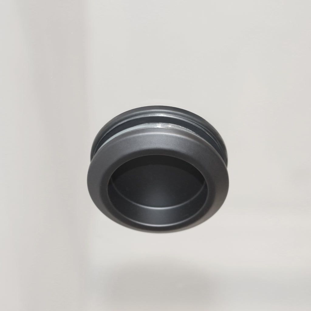 KZG 55-59 inch frameless double sliding shower door in matte black with tempered glass — image 6