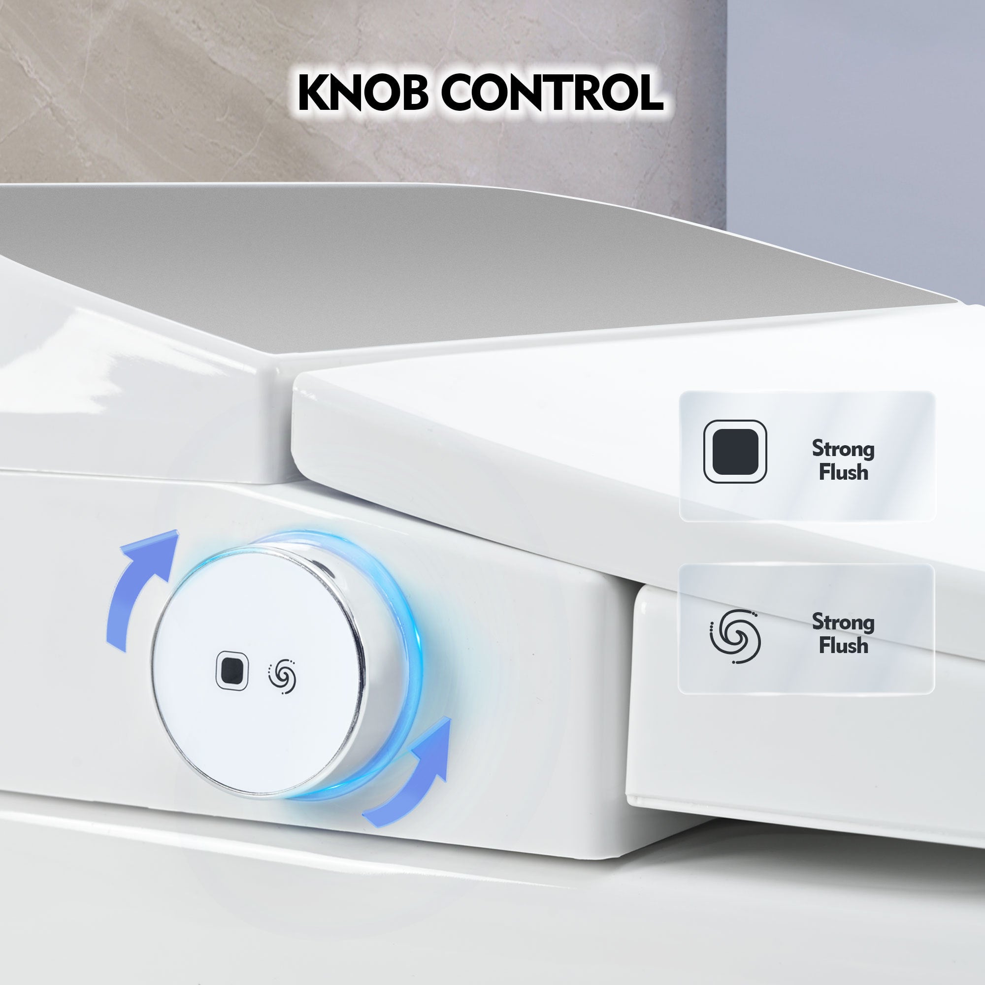 KZG one-piece smart toilet with heated seat and foot sensor in white ceramic — image 5