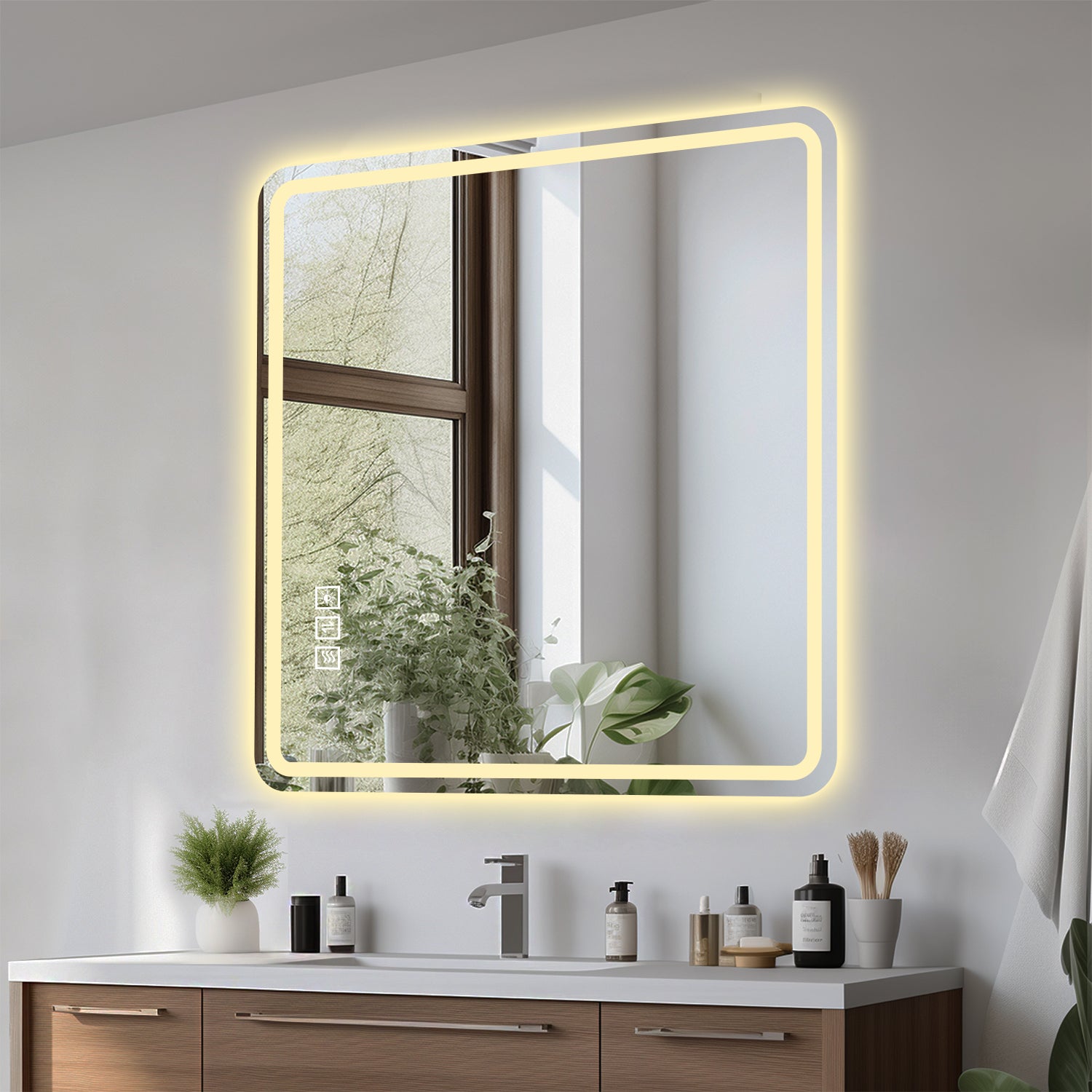 KZG 36-inch LED bathroom mirror with anti-fog silver glass and tri-color lighting — image 4