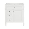 KZG 30-inch modern white bathroom vanity with ceramic sink and drawer storage — image 1