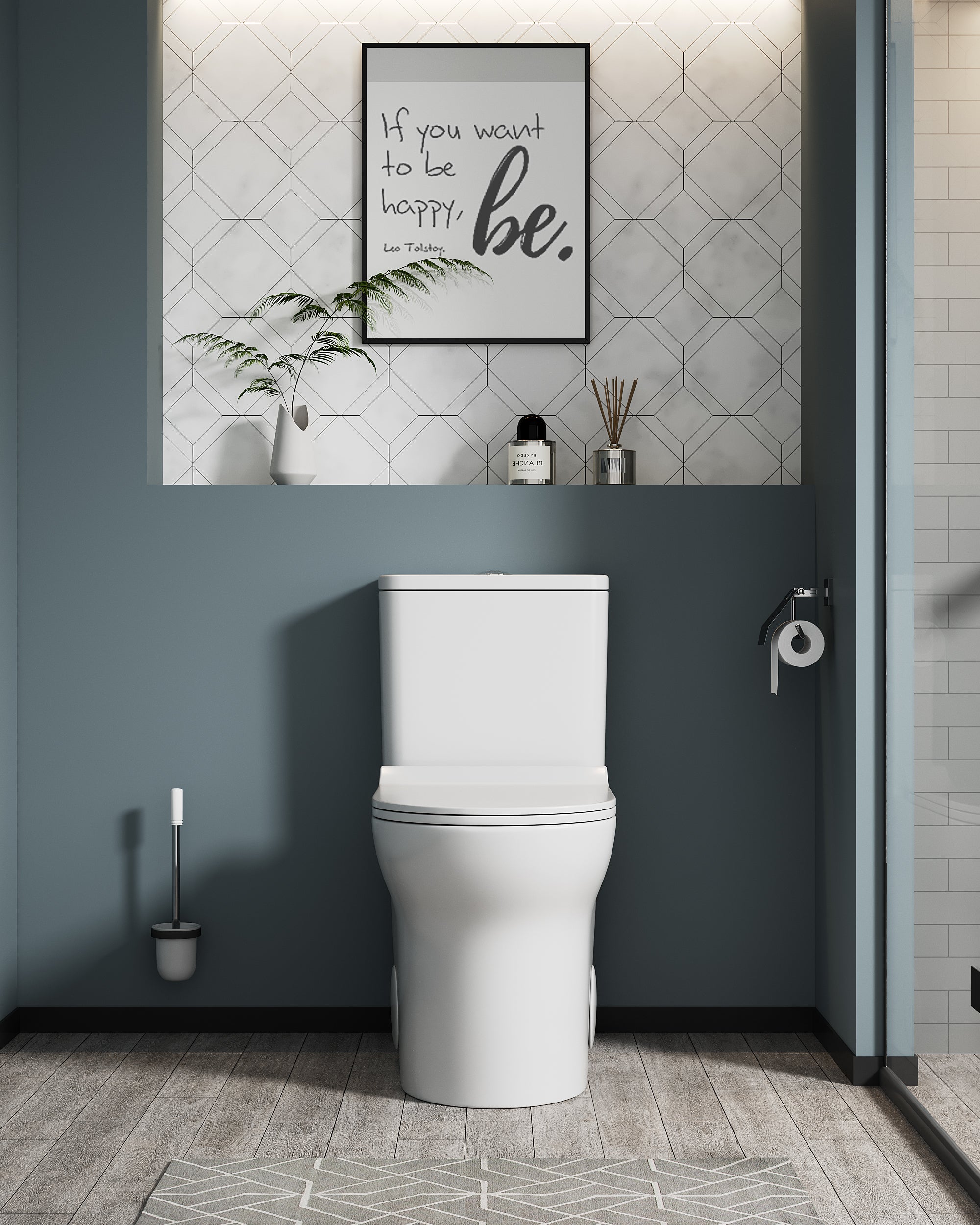 KZG elongated comfort height one-piece toilet in white ceramic with soft close seat — image 4