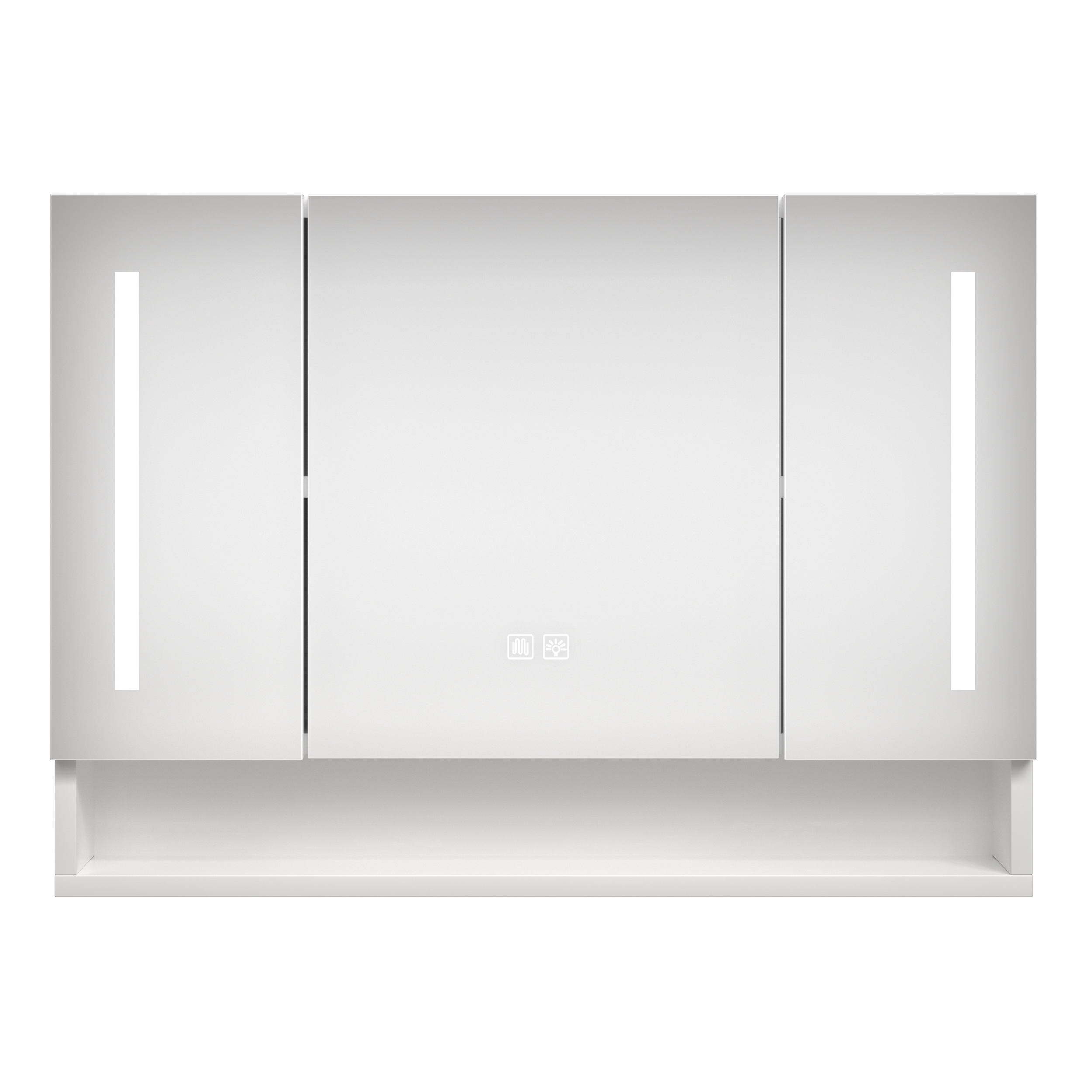 KZG 39x28 in. modern white aluminium LED medicine cabinet with mirror — image 3