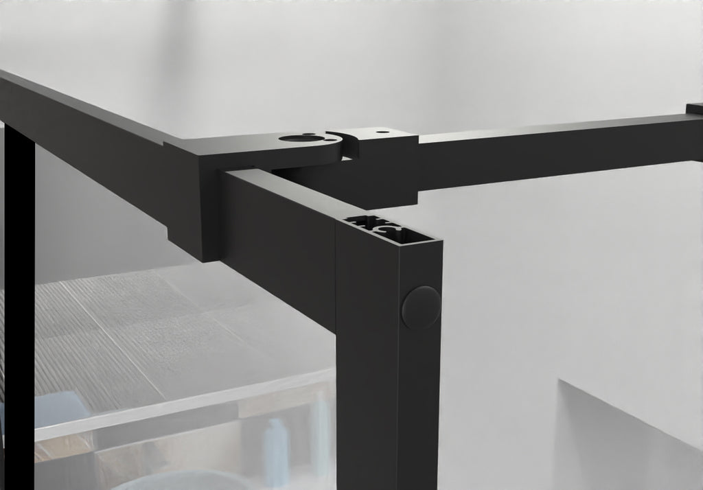 Black aluminum shower screen panel with tempered glass — image 7