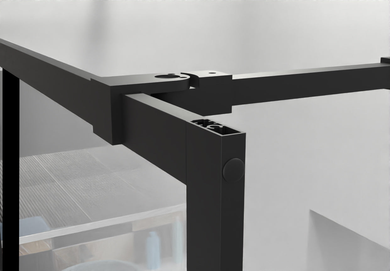 Black aluminum shower screen panel with tempered glass — image 7