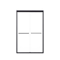 KZG matte black semi-frameless double sliding shower door with SGCC tempered glass, 44-48 in. width x 72 in. height — image 1