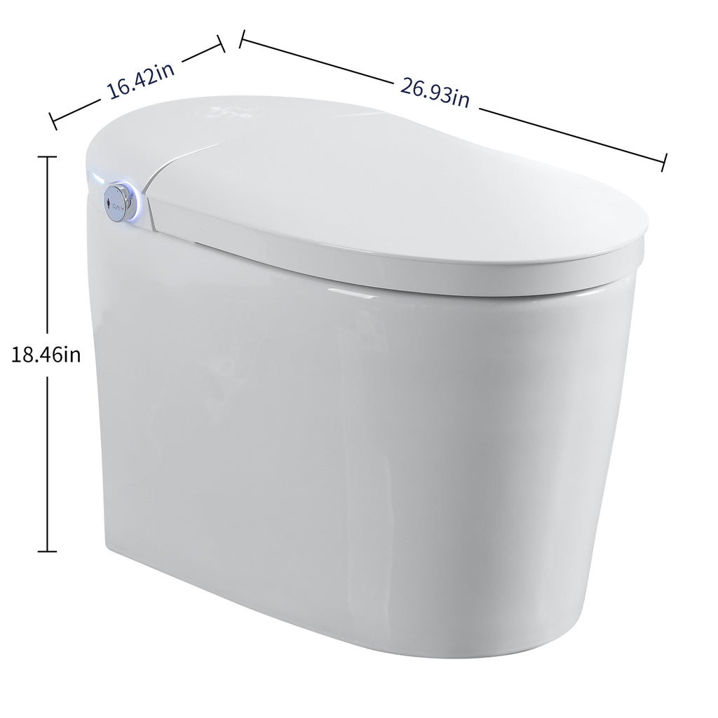 KZG modern white ceramic smart toilet with integrated bidet and heated seat — image 3