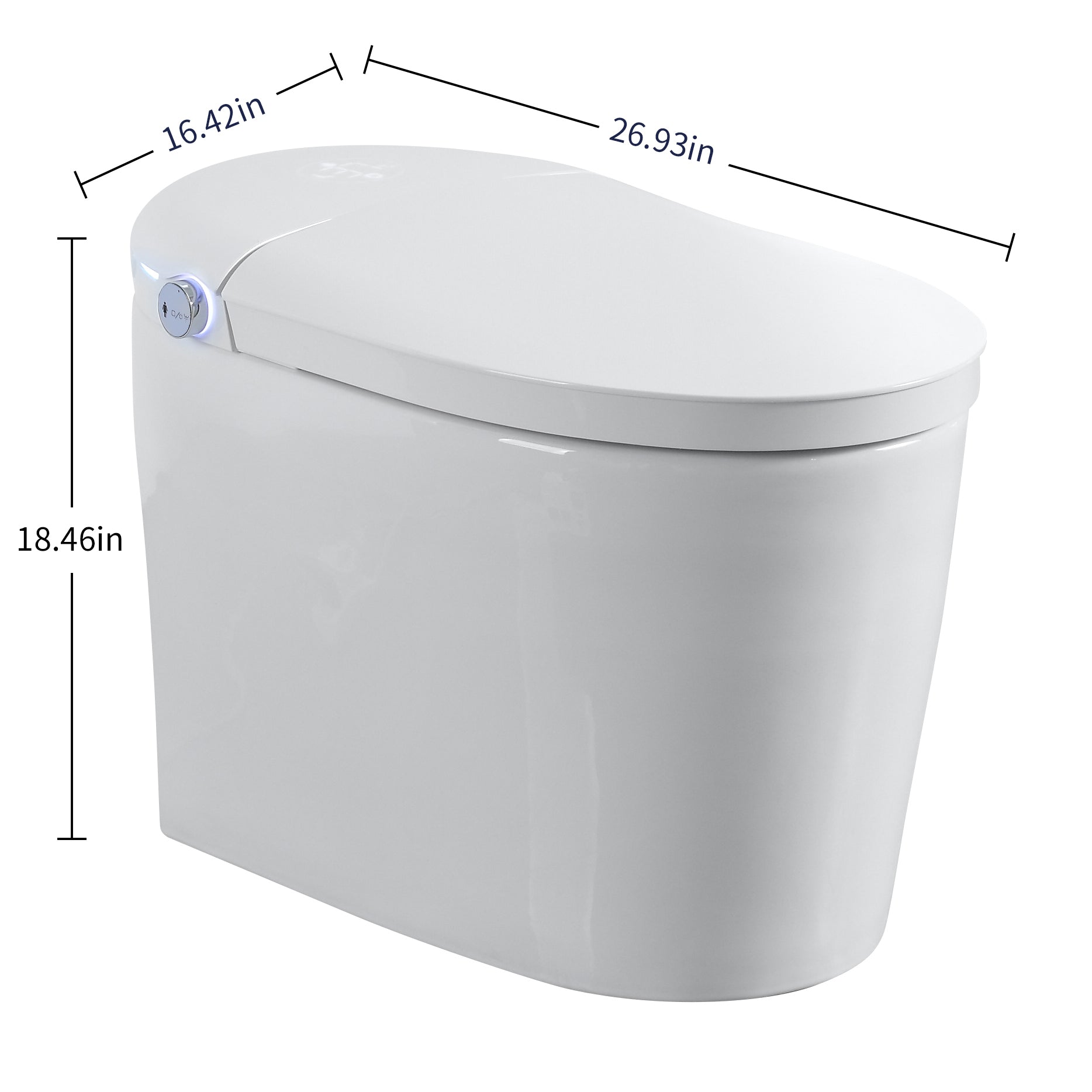 KZG modern white ceramic smart toilet with integrated bidet and heated seat — image 3