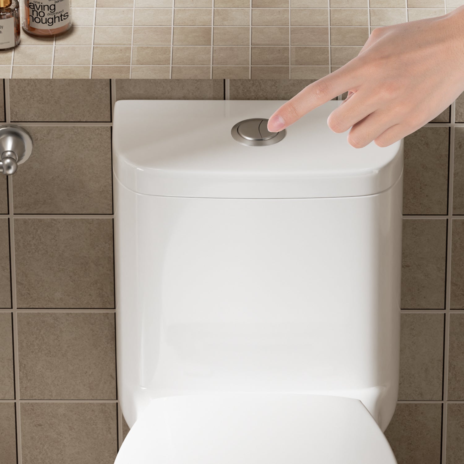 KZG Tornado Flush one-piece toilet in gloss white with ADA comfort height and dual flush — image 4