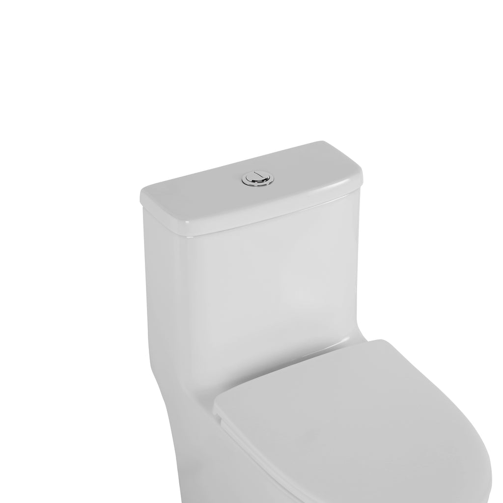 KZG elongated comfort height one-piece toilet with soft-close seat in white ceramic — image 7