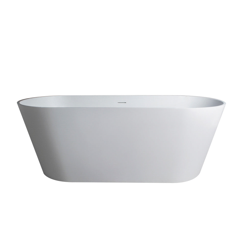 KZG 67-inch freestanding soaking bathtub in matte white solid surface — image 2