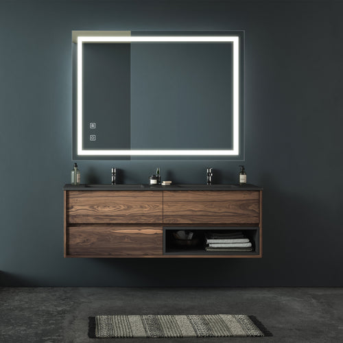 Dimmable LED bathroom vanity mirror, 32 in. × 24 in., with anti-fog and front lighting — image 2