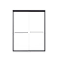 KZG modern semi-frameless double sliding shower door in matte black, 56-60 in. wide with 1/4 in. tempered glass — image 1