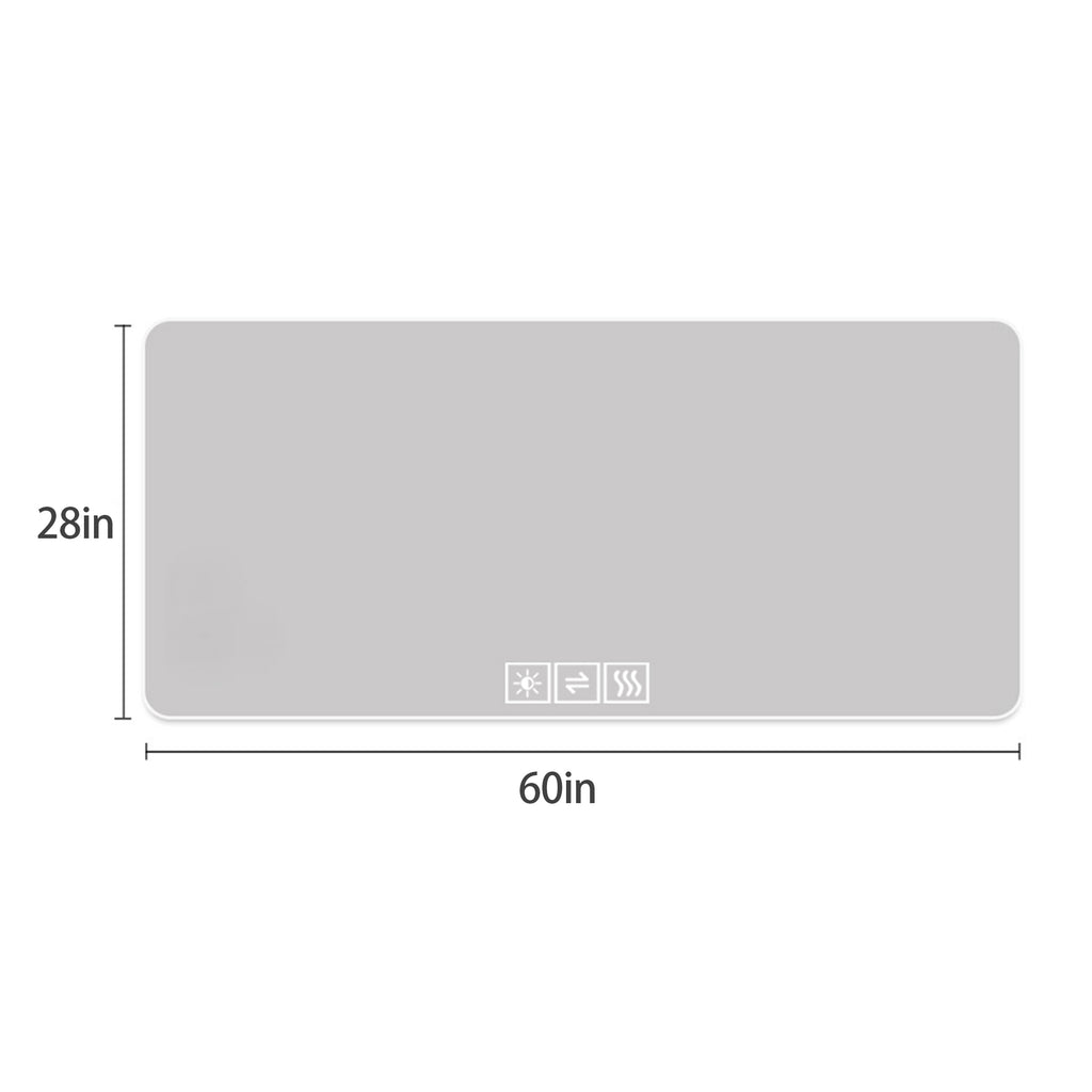 KZG 28x60 in. LED bathroom mirror with three-color dimmable backlight in silver — image 3