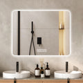 KZG 28-inch by 36-inch LED lighted vanity mirror with anti-fog glass and adjustable dimmable backlighting — image 1