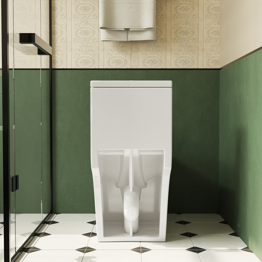 KZG elongated comfort height one-piece toilet with soft-close seat in white ceramic — image 5