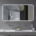 Silver LED bathroom mirror with dimmable three-color backlight — 60 in. × 28 in. — image 2