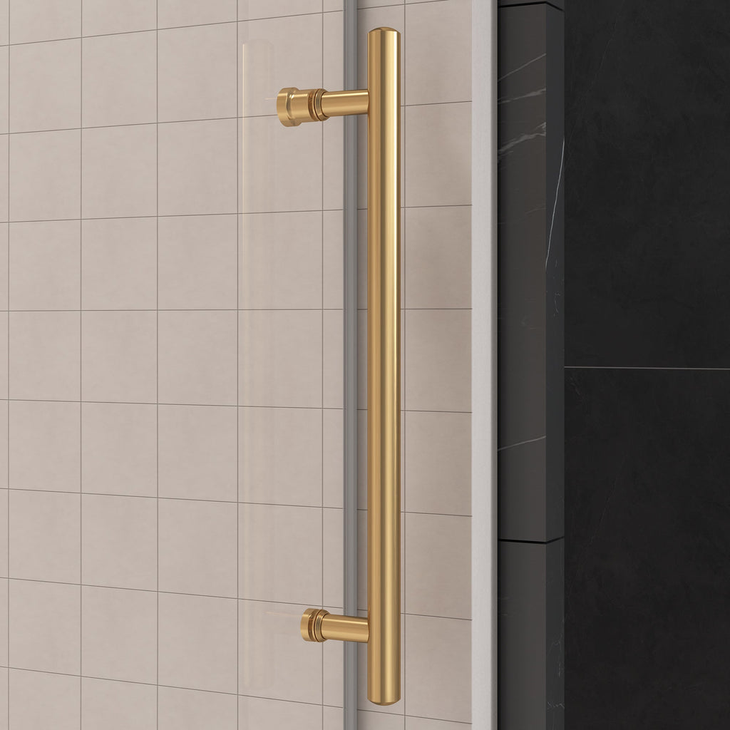 Frameless single sliding shower door with clear 3/8 in. tempered glass — image 5