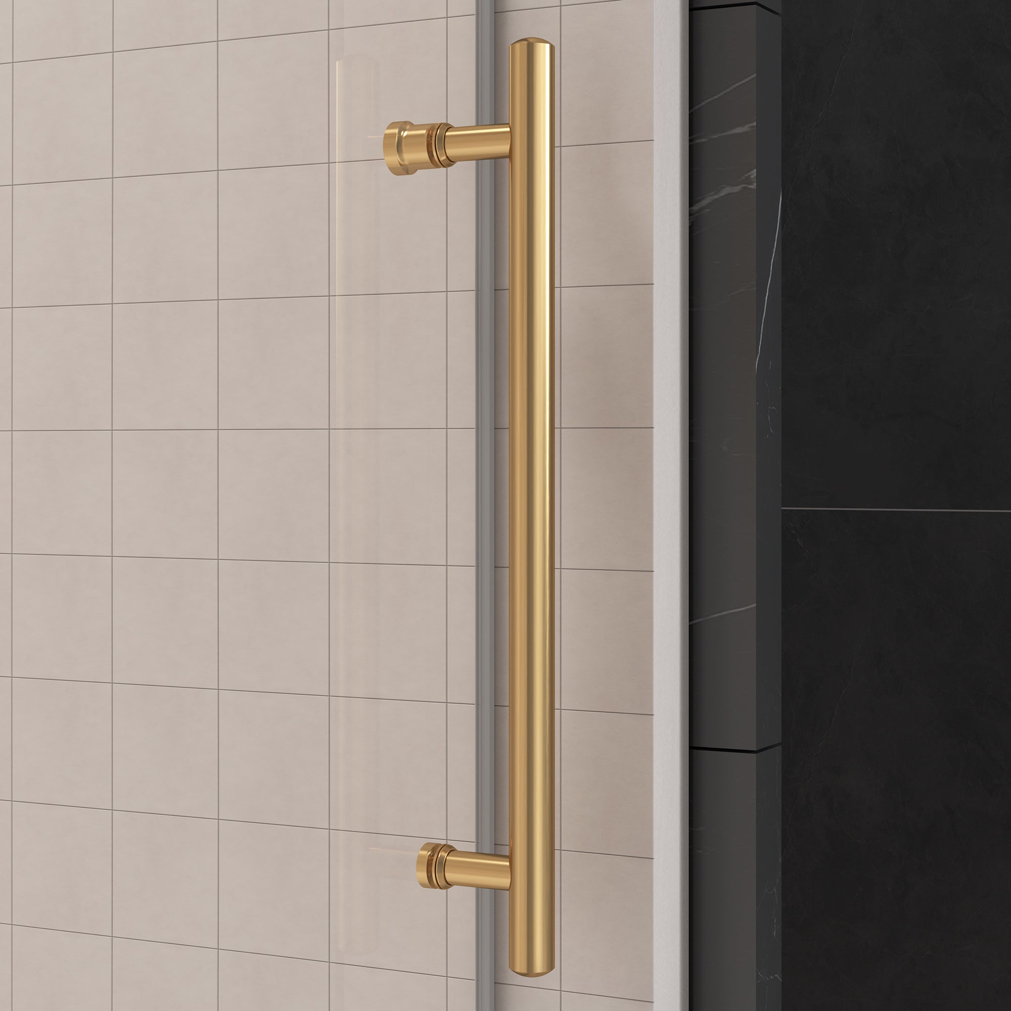 Frameless single sliding shower door with clear 3/8 in. tempered glass — image 5