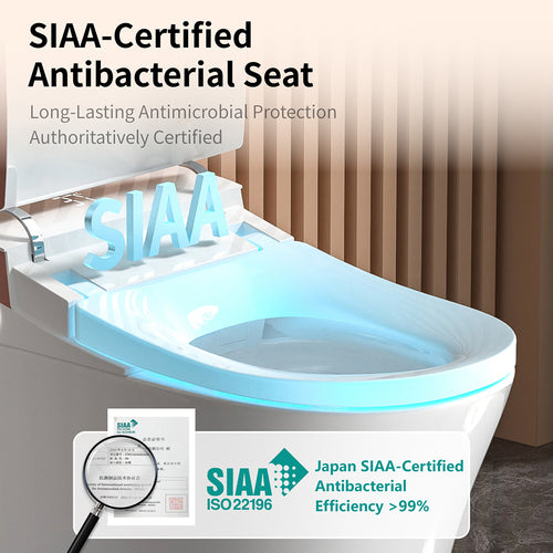 Elongated white ceramic smart bidet toilet with heated seat — image 2