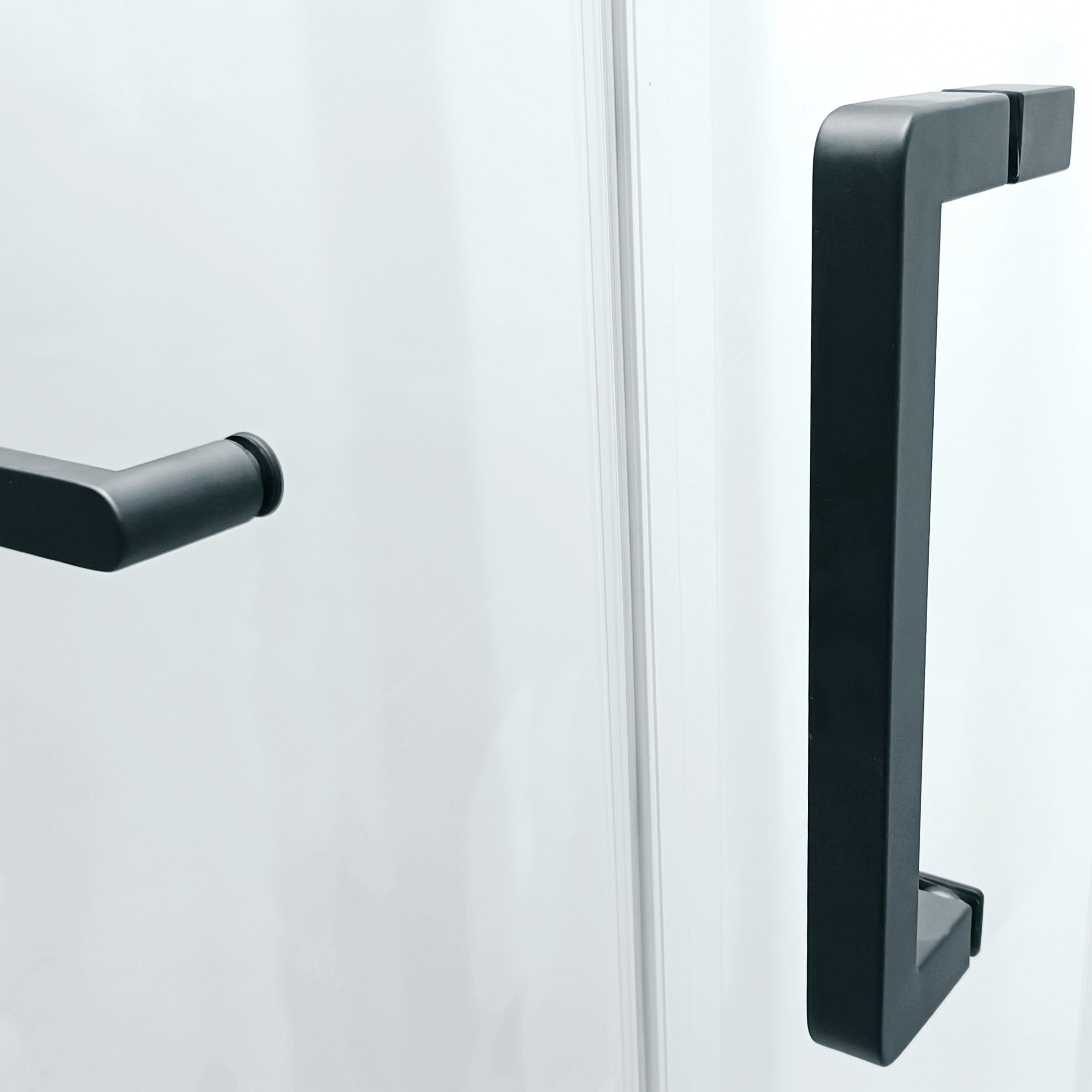 KZG 56-60 in. semi-frame sliding shower door in matte black with tempered glass — image 5