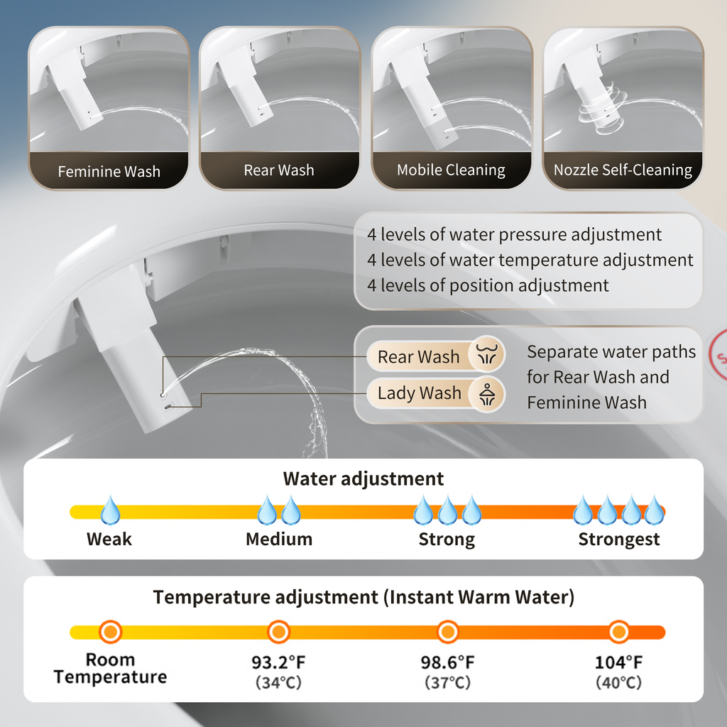 KZG tankless smart toilet with built-in bidet, heated seat, and remote control in white ceramic — image 6