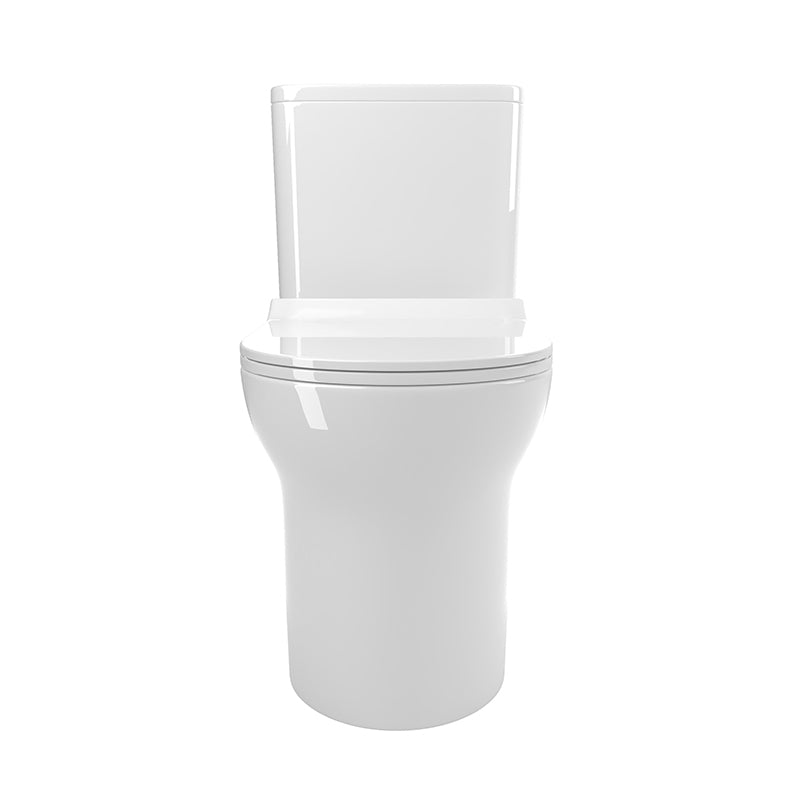 KZG elongated comfort height one-piece toilet in white ceramic with soft close seat — image 6