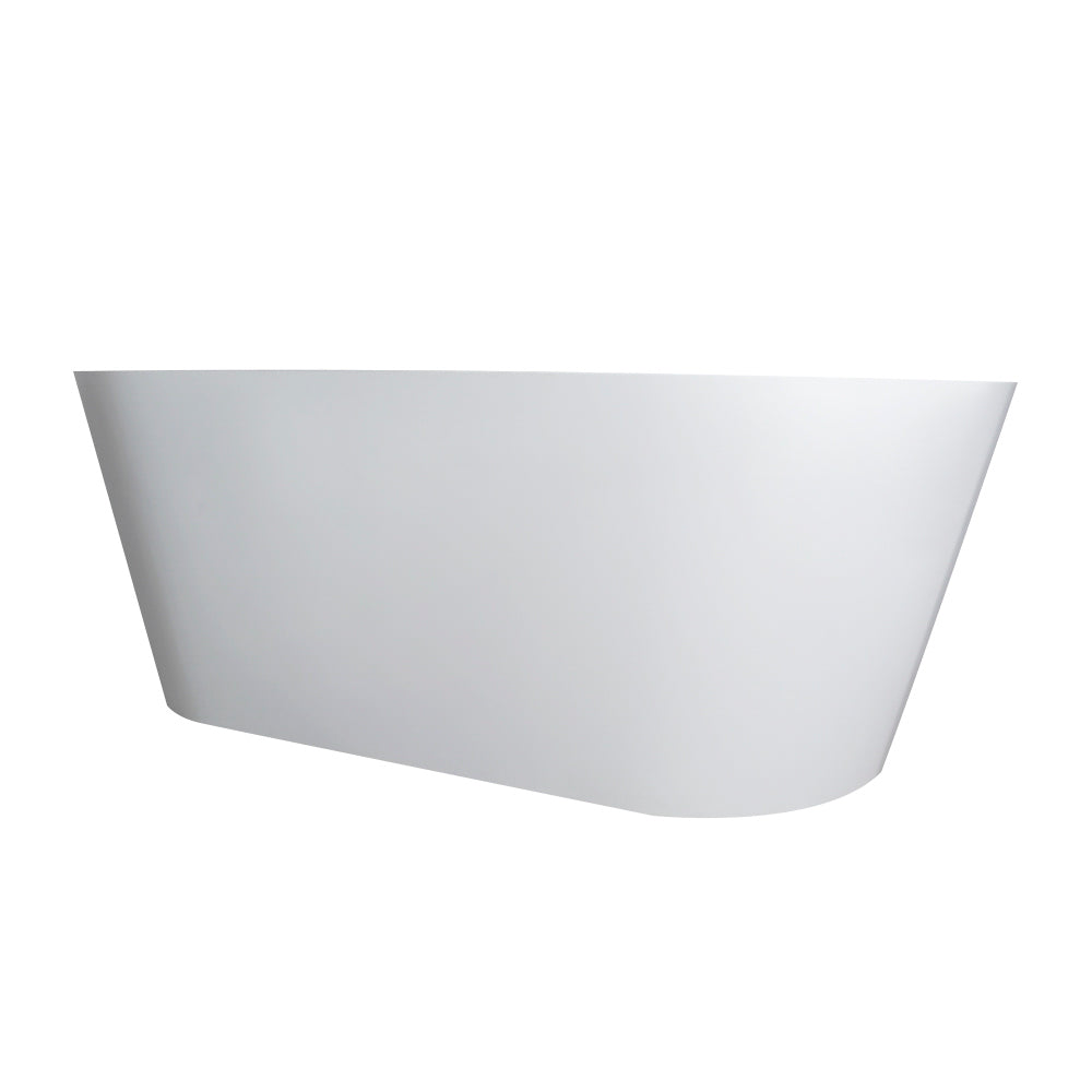KZG 67-inch freestanding soaking bathtub in matte white solid surface — image 6