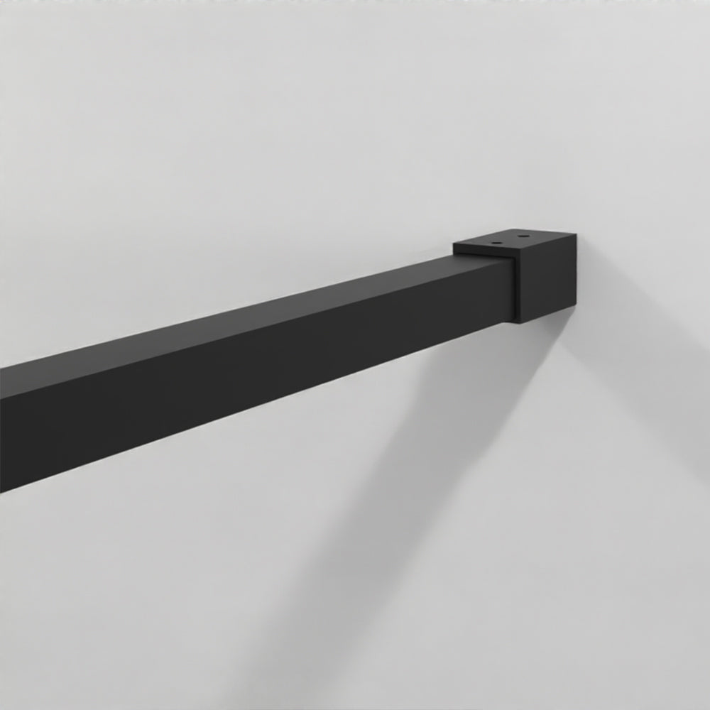 Matte black frameless shower screen panel, 46 in. × 72 in. wet-room style — image 7