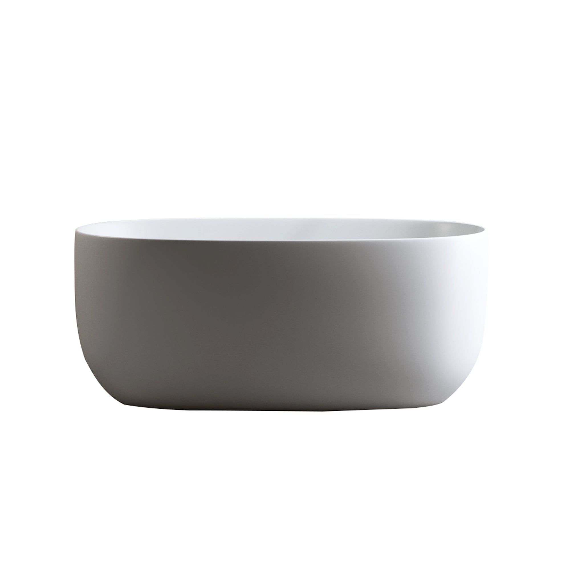 KZG 51 inch freestanding soaking bathtub in matte white solid surface — image 6