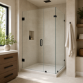 KZG Kzg Alcove Buttress — frameless tempered glass shower in modern American bathroom