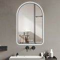 Arched LED Vanity Mirror — 32 in. × 60 in. Black — lifestyle 1