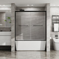 Matte Black Sliding Shower Door — 60 in. × 58 in. — lifestyle 1
