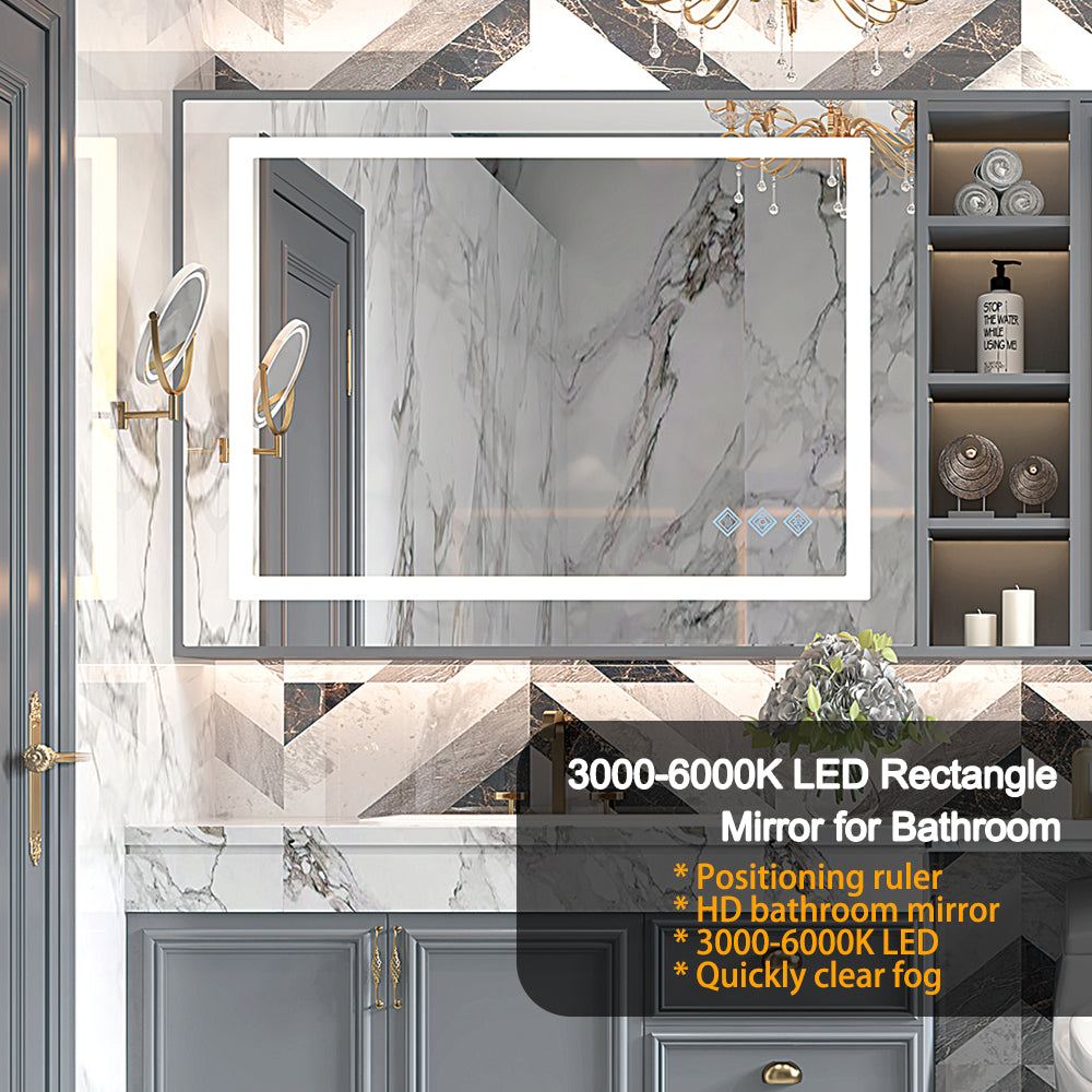 48" × 36" LED Bathroom Mirror — 3-Color Dimmable — lifestyle 4